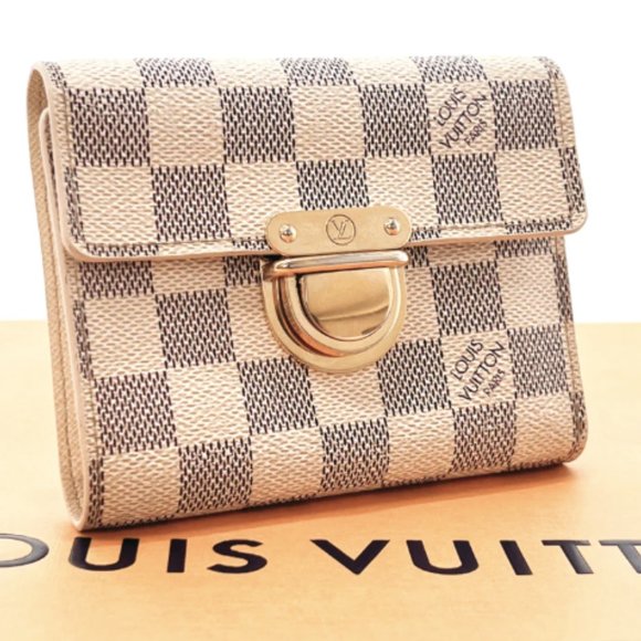 Louis Vuitton White Koala Damier Azur Portefeuille Tri-fold Wallet